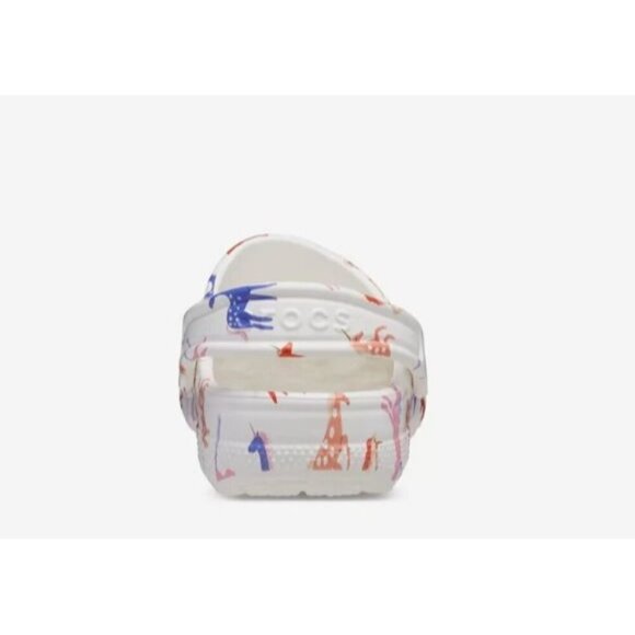 NEW! CROCS Classic Unicorn Graphic Print Clog Shoe White Toddler Slip-On Size 4 - Picture 3 of 4